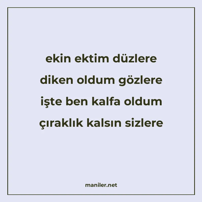 ekin ektim düzlere diken oldum gözlere işte ben kalfa oldum manisi görseli