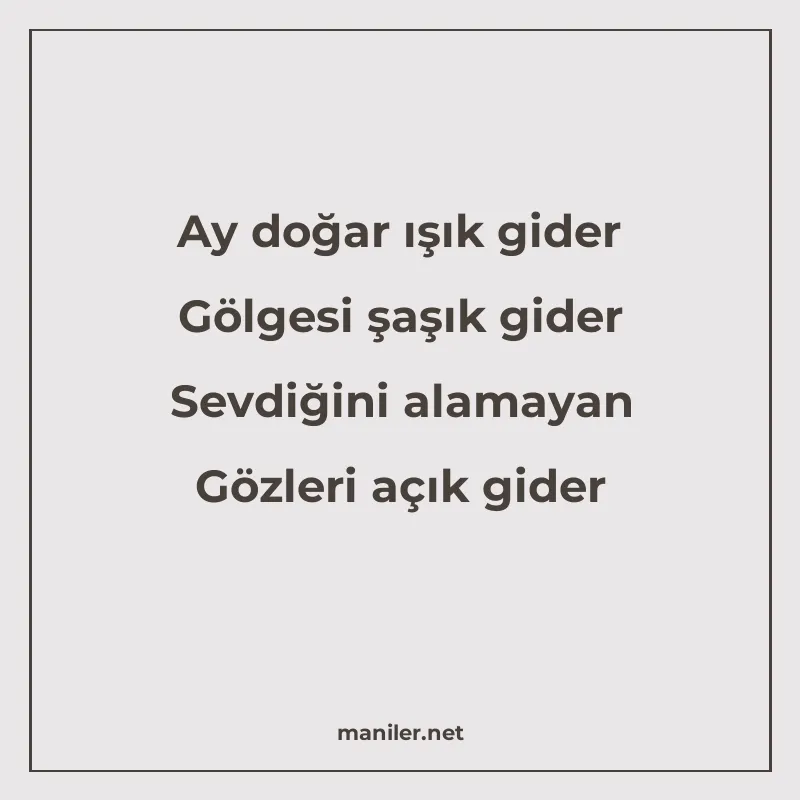 Ay doğar ışık gider Gölgesi şaşık gider Sevdiğini alamayan G manisi görseli