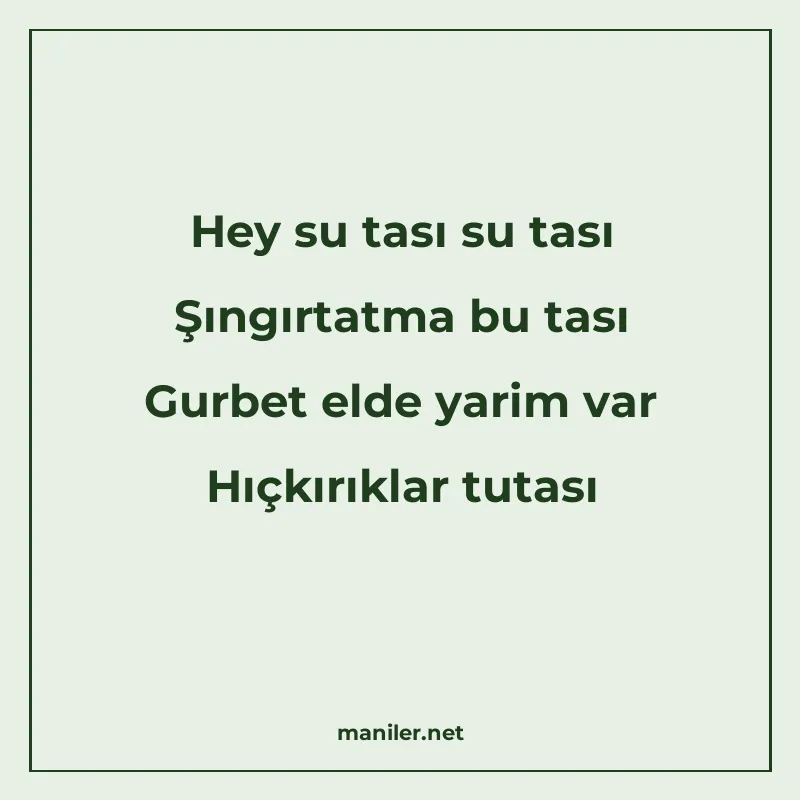 Hey su tası su tası Şıngırtatma bu tası Gurbet elde yarim va manisi görseli