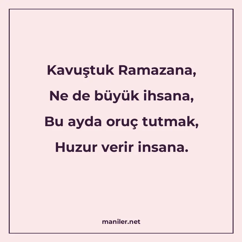Kavuştuk Ramazana, Ne de büyük ihsana, Bu ayda oruç tutmak manisi görseli