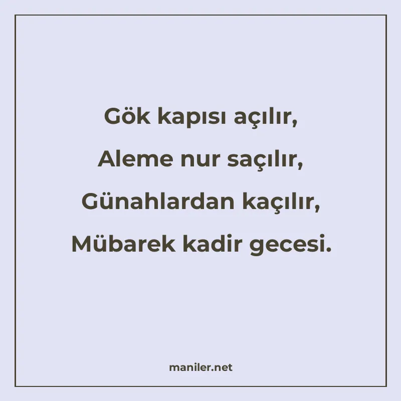 Gök kapısı açılır, Aleme nur saçılır, Günahlardan kaçılır, M manisi görseli