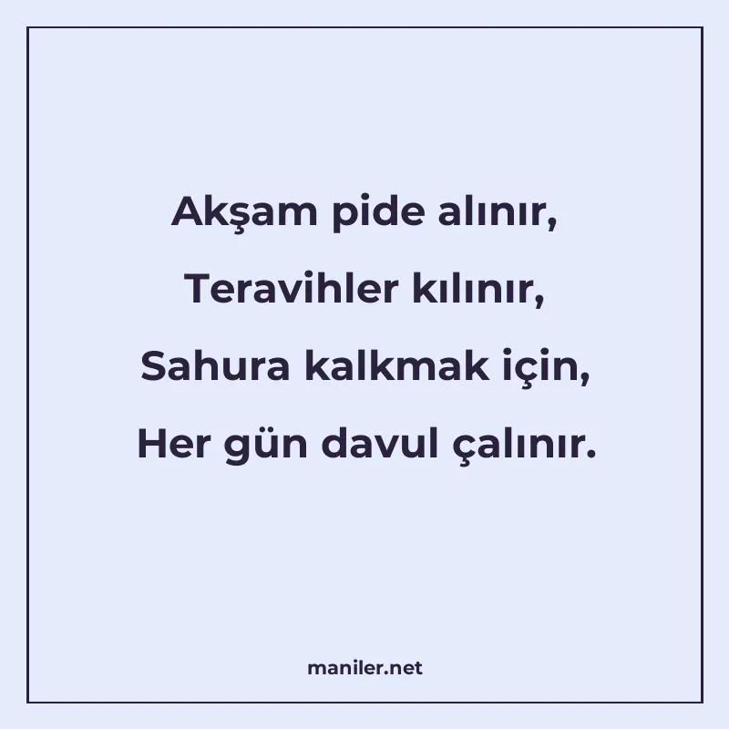 Akşam pide alınır, Teravihler kılınır, Sahura kalkmak için manisi görseli