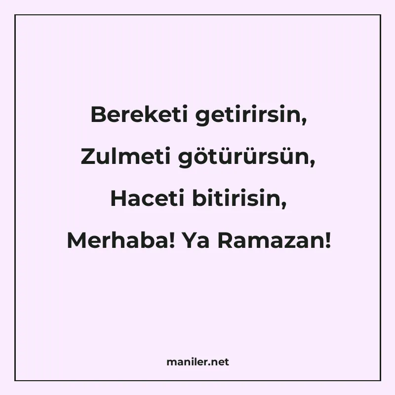 Bereketi getirirsin, Zulmeti götürürsün, Haceti bitirisin, M manisi görseli
