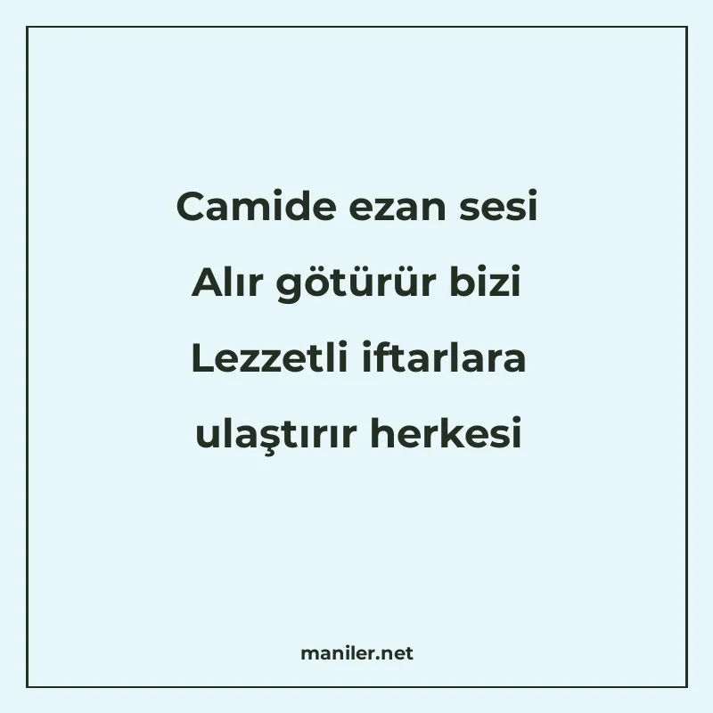 Camide ezan sesi Alır götürür bizi Lezzetli iftarlara ulaştı manisi görseli