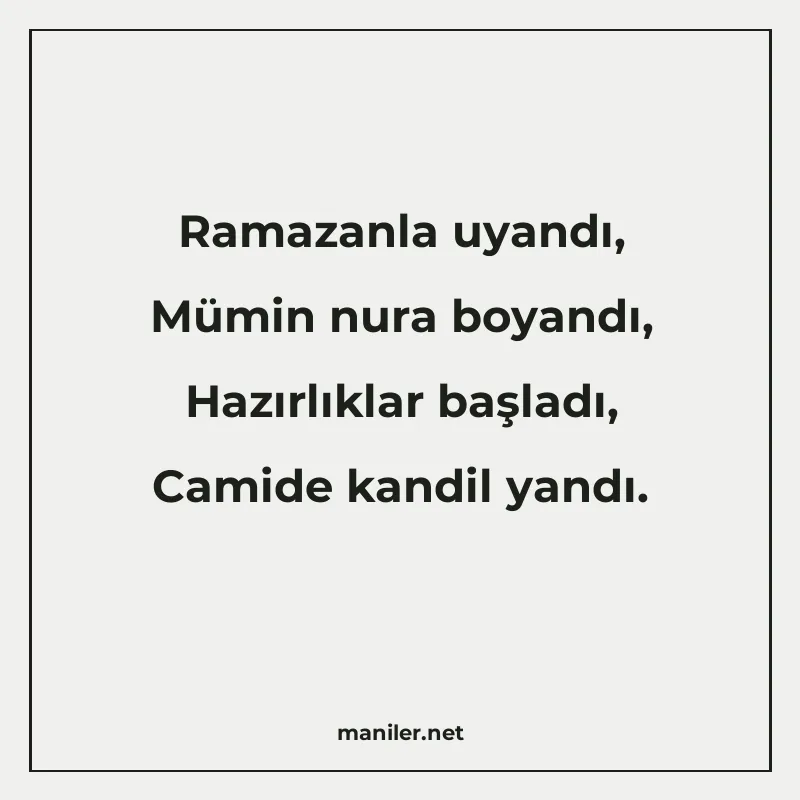 Ramazanla uyandı, Mümin nura boyandı, Hazırlıklar başladı, C manisi görseli