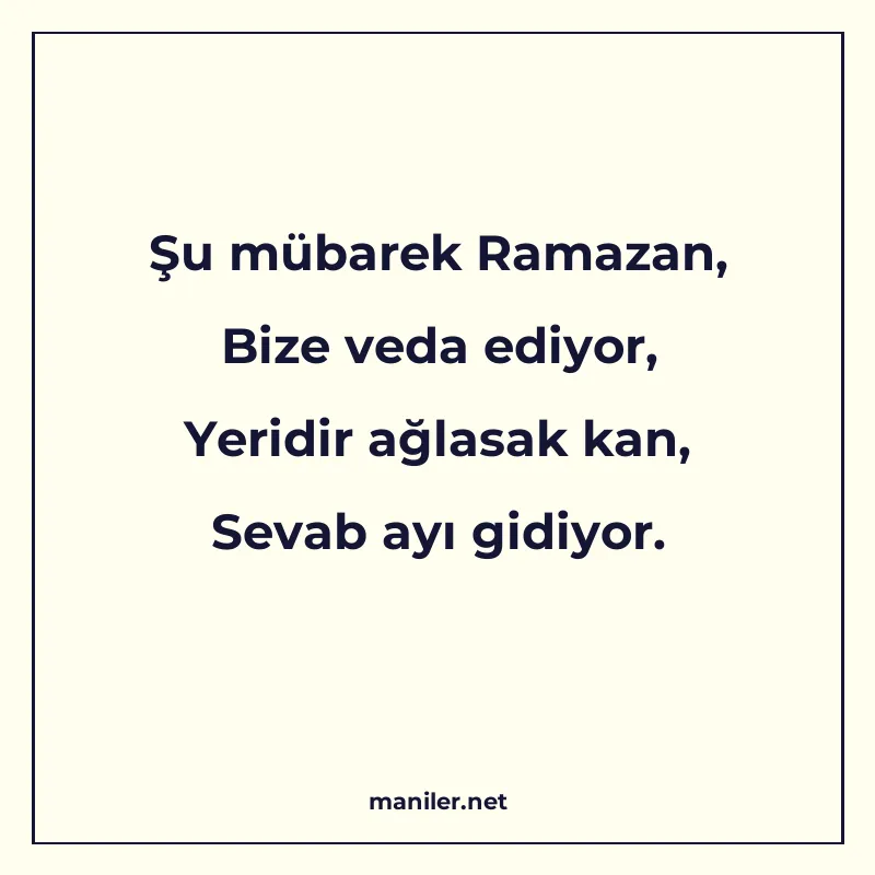 Şu mübarek Ramazan, Bize veda ediyor, Yeridir ağlasak kan, S manisi görseli