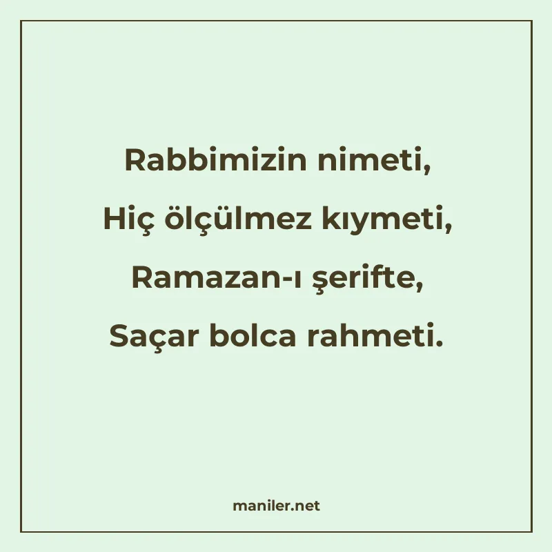 Rabbimizin nimeti, Hiç ölçülmez kıymeti, Ramazan-ı şerifte manisi görseli
