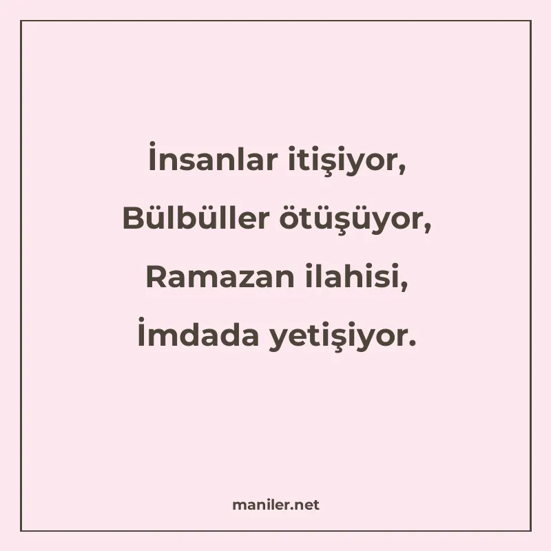 İnsanlar itişiyor, Bülbüller ötüşüyor, Ramazan ilahisi, İmda manisi görseli