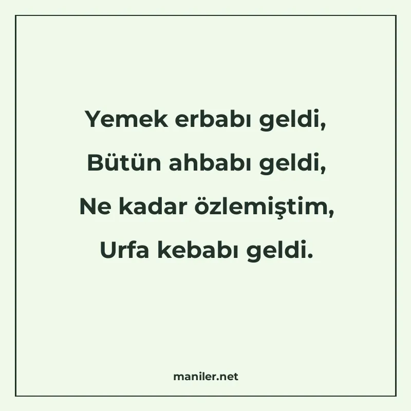 Yemek erbabı geldi, Bütün ahbabı geldi, Ne kadar özlemiştim manisi görseli