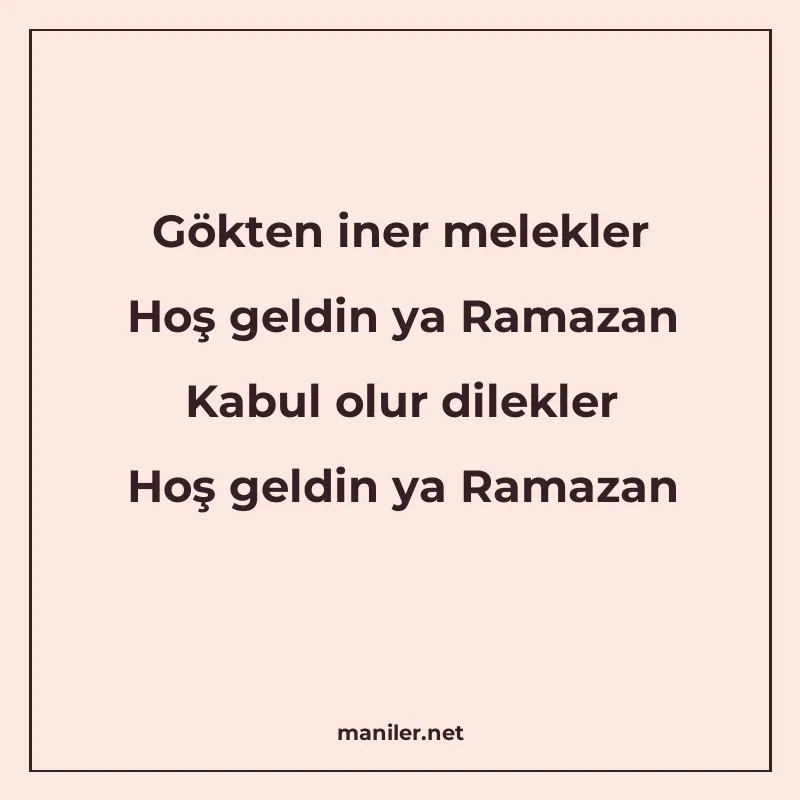 Gökten iner melekler Hoş geldin ya Ramazan Kabul olur dilekl manisi görseli