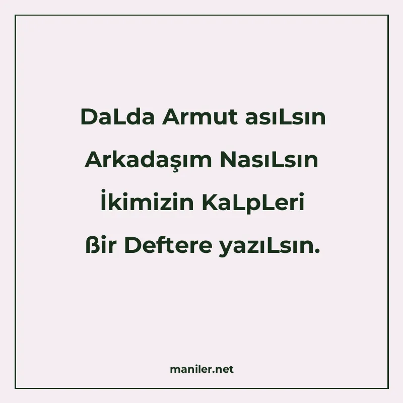 DaLda Armut asıLsın Arkadaşım NasıLsın İkimizin KaLpLeri ßir manisi görseli