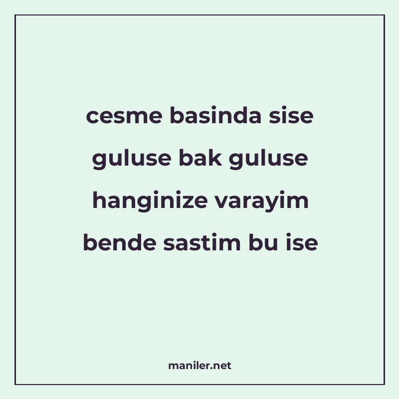 cesme basinda sise guluse bak guluse hanginize varayim bende manisi görseli
