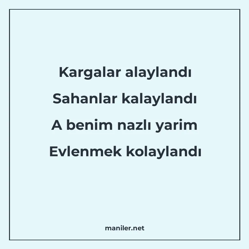 Kargalar alaylandı Sahanlar kalaylandı A benim nazlı yarim E manisi görseli
