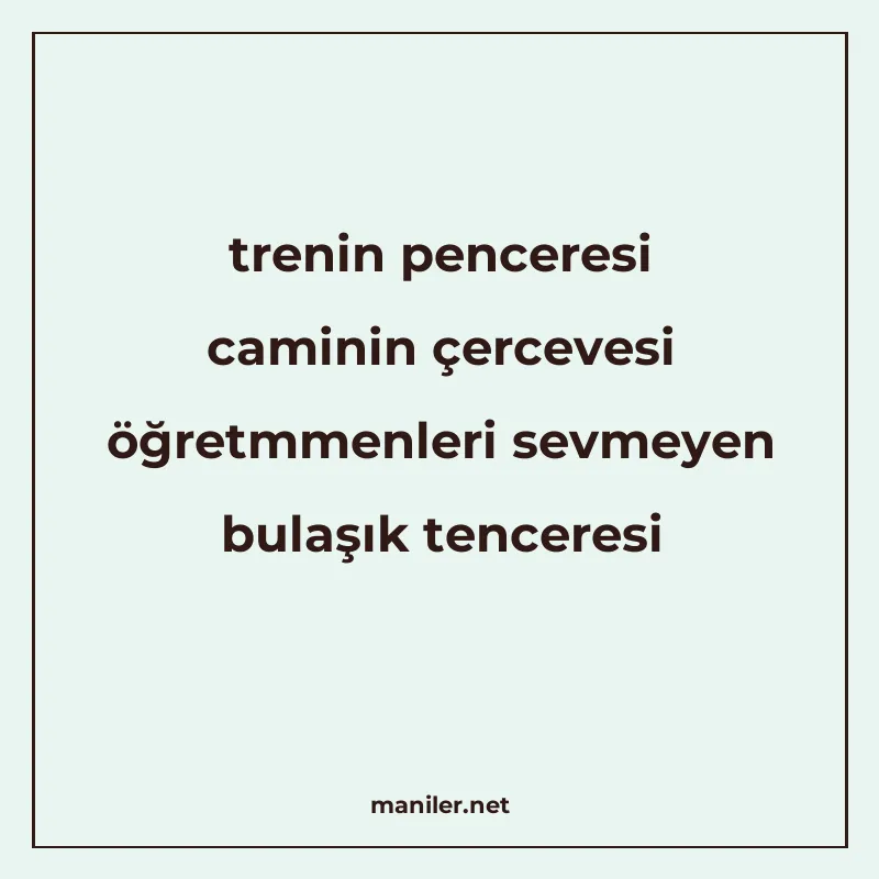 trenin penceresi caminin çercevesi öğretmmenleri sevmeyen bu manisi görseli