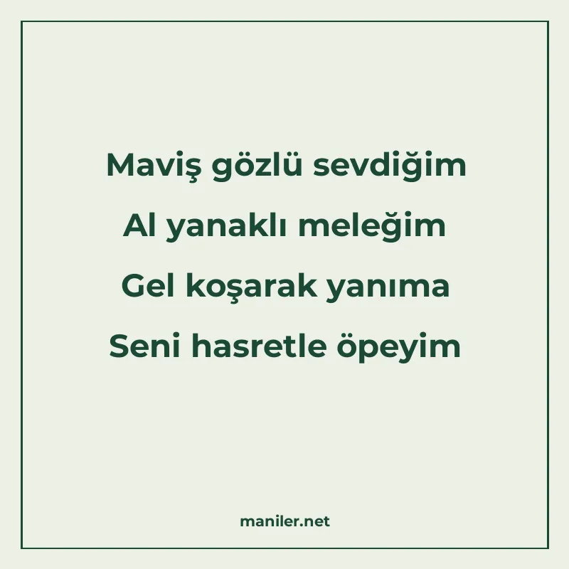 Maviş gözlü sevdiğim Al yanaklı meleğim Gel koşarak yanıma S manisi görseli