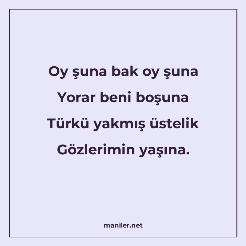 Oy şuna bak oy şuna Yorar beni boşuna Türkü yakmış üstelik G manisi görseli