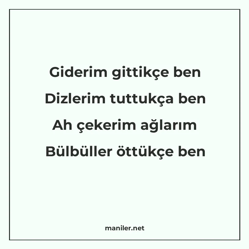 Giderim gittikçe ben Dizlerim tuttukça ben Ah çekerim ağları manisi görseli