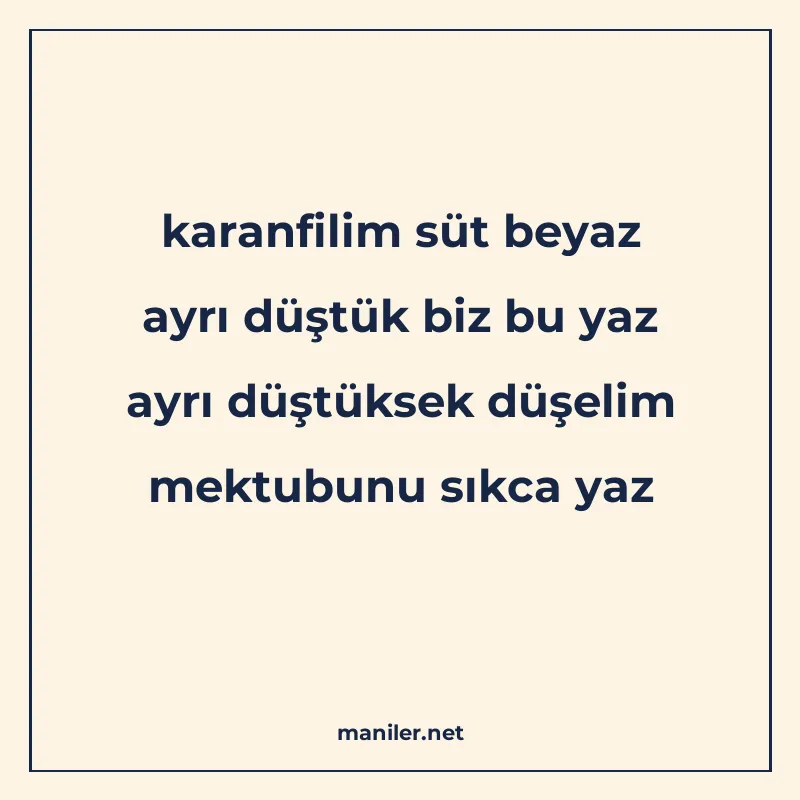 karanfilim süt beyaz ayrı düştük biz bu yaz ayrı düştüksek d manisi görseli