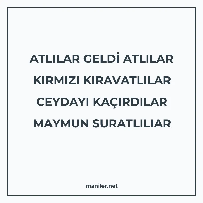 ATLILAR GELDİ ATLILAR KIRMIZI KIRAVATLILAR CEYDAYI KAÇIRDILA manisi görseli
