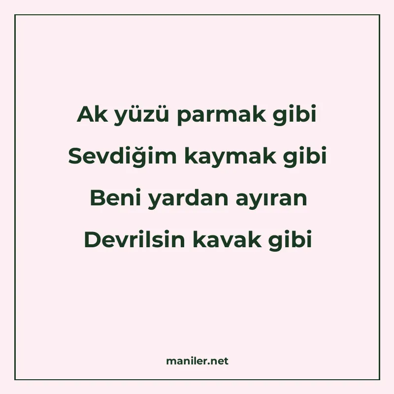Ak yüzü parmak gibi Sevdiğim kaymak gibi Beni yardan ayıran manisi görseli
