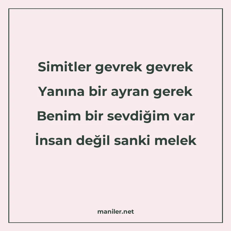 Simitler gevrek gevrek Yanına bir ayran gerek Benim bir sevd manisi görseli