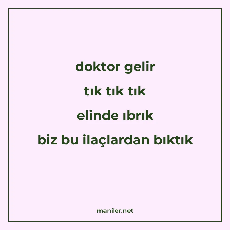 doktor gelir tık tık tık elinde ıbrık biz bu ilaçlardan bıkt manisi görseli