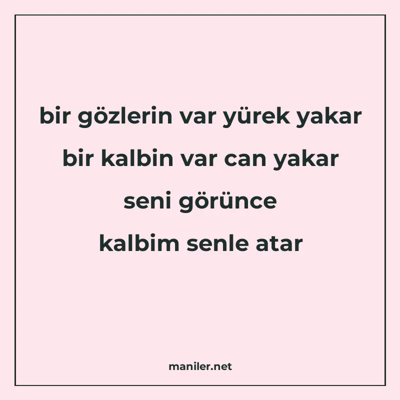 bir gözlerin var yürek yakar bir kalbin var can yakar seni g manisi görseli