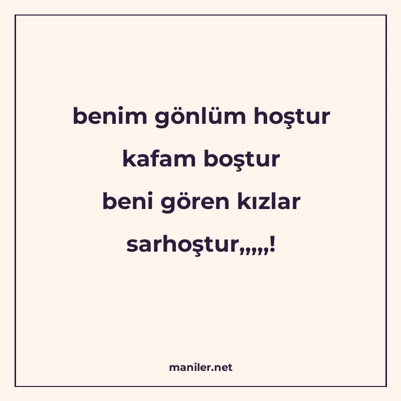 benim gönlüm hoştur kafam boştur beni gören kızlar sarhoştur manisi görseli