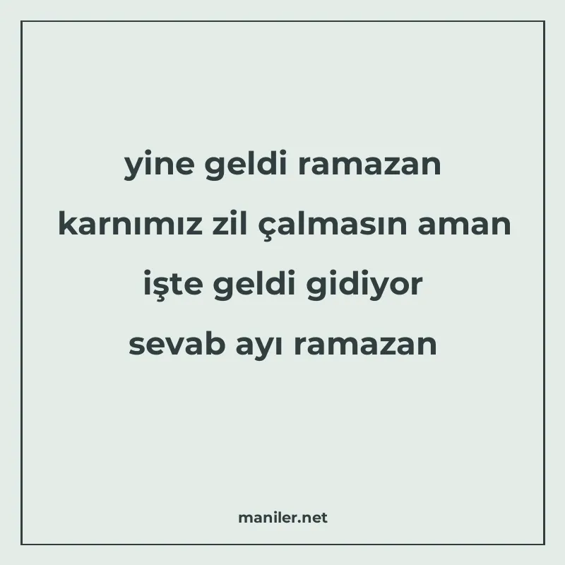 yine geldi ramazan karnımız zil çalmasın aman işte geldi gid manisi görseli