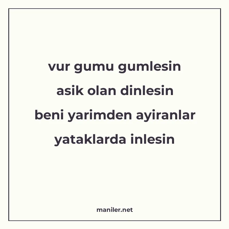 vur gumu gumlesin asik olan dinlesin beni yarimden ayiranlar manisi görseli