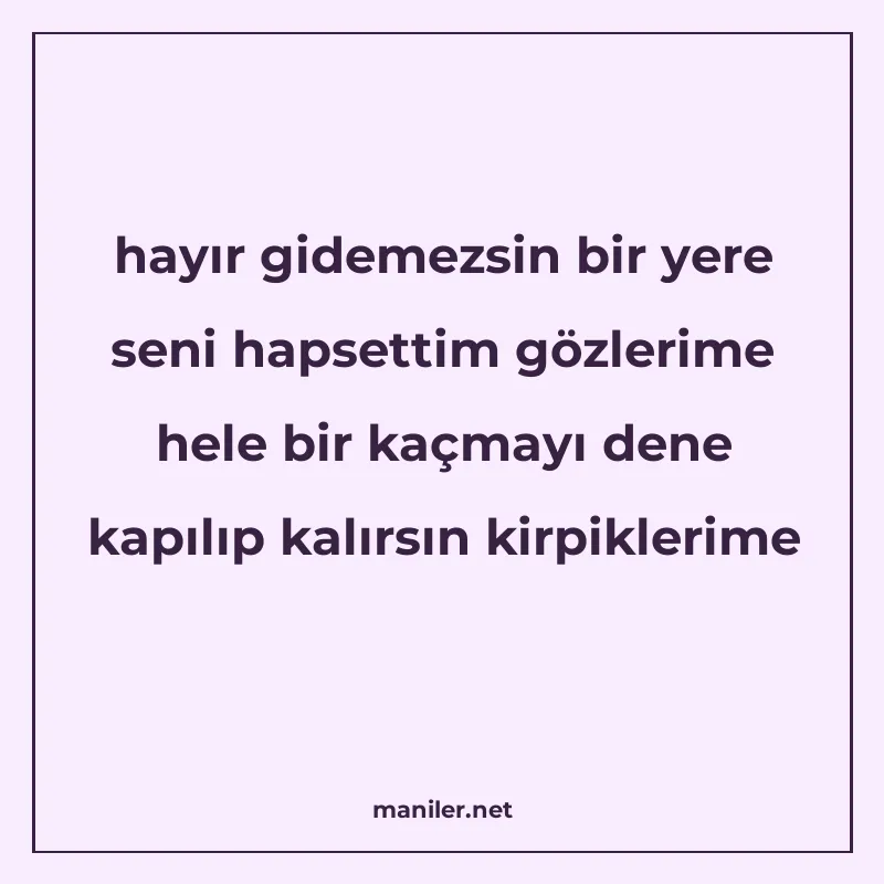 hayır gidemezsin bir yere seni hapsettim gözlerime hele bir manisi görseli