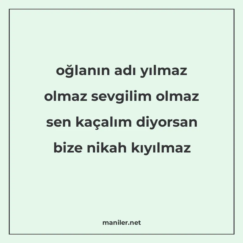 oğlanın adı yılmaz olmaz sevgilim olmaz sen kaçalım diyorsan manisi görseli