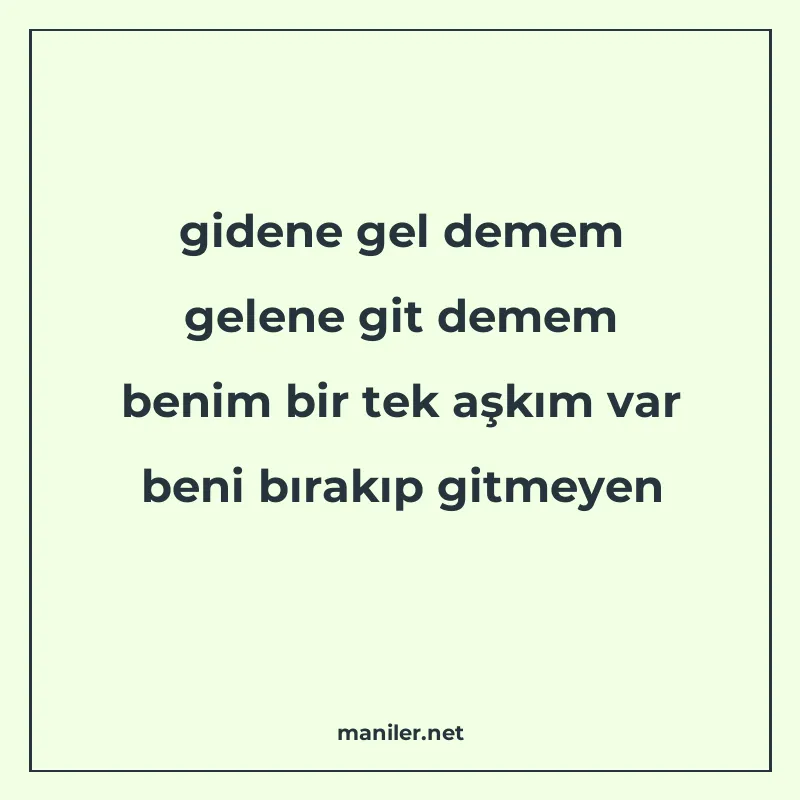 gidene gel demem gelene git demem benim bir tek aşkım var be manisi görseli