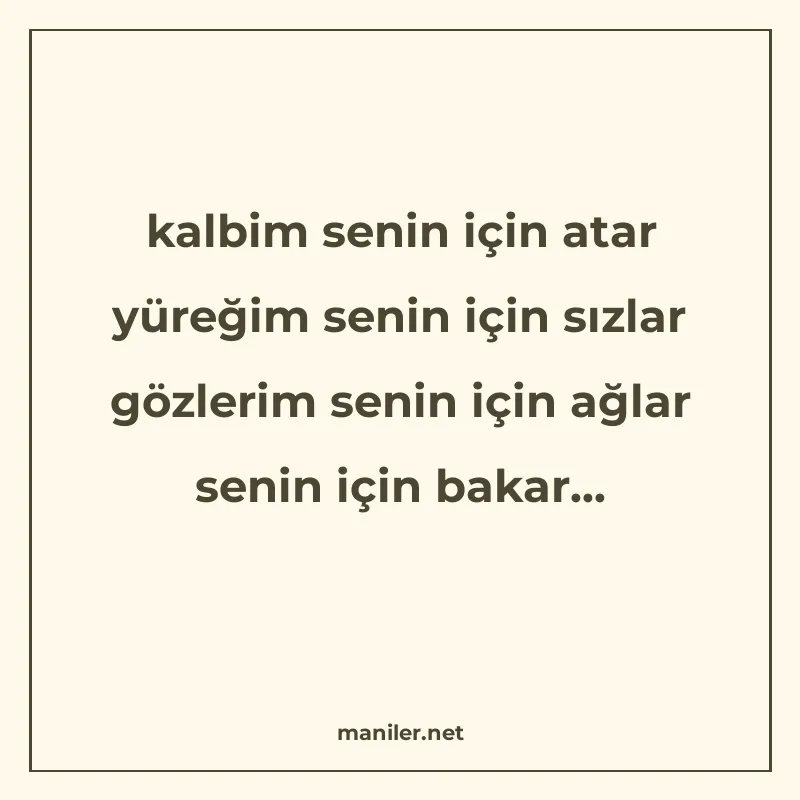 kalbim senin için atar yüreğim senin için sızlar gözlerim se manisi görseli