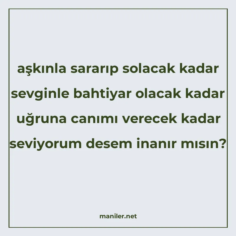 aşkınla sararıp solacak kadar sevginle bahtiyar olacak kadar