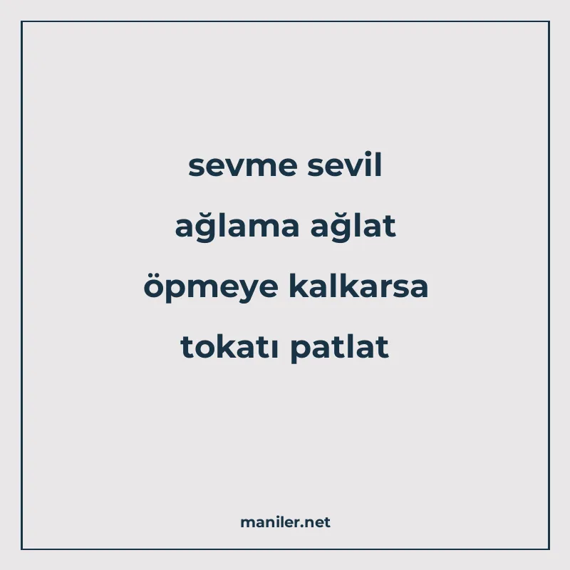 sevme sevil ağlama ağlat öpmeye kalkarsa tokatı patlat manisi görseli