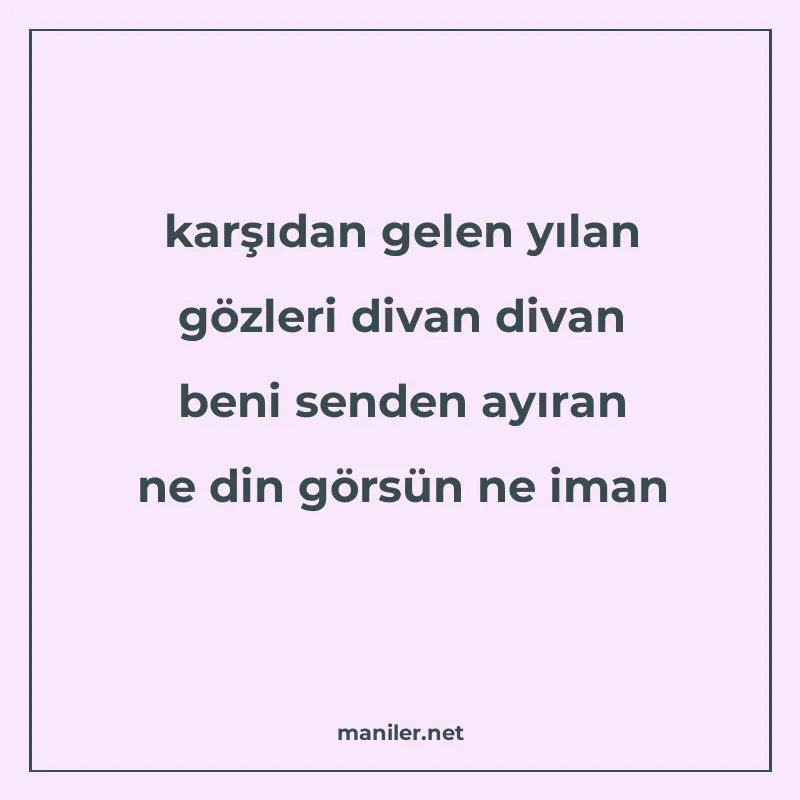 karşıdan gelen yılan gözleri divan divan beni senden ayıran manisi görseli