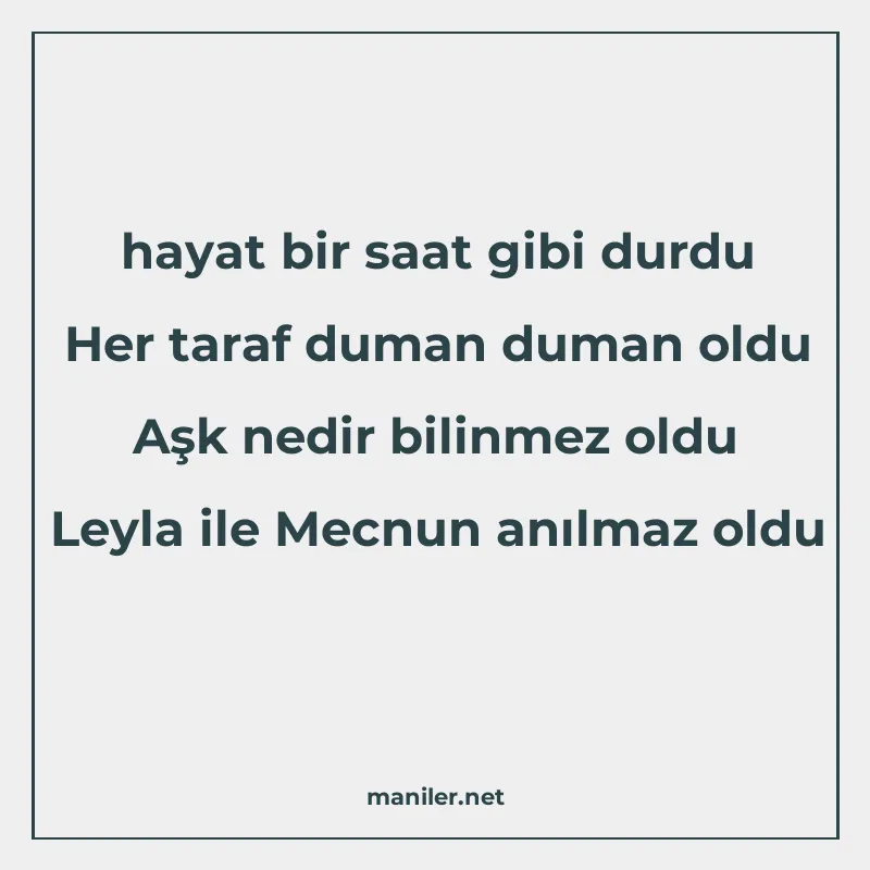 hayat bir saat gibi durdu Her taraf duman duman oldu Aşk ned manisi görseli