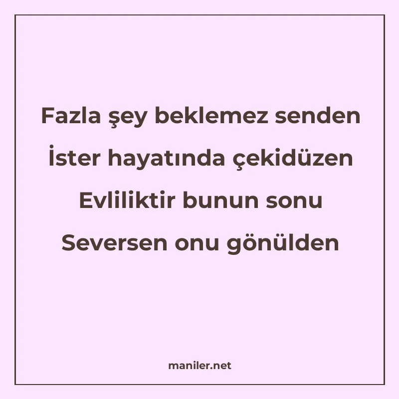 Fazla şey beklemez senden İster hayatında çekidüzen Evlilikt manisi görseli
