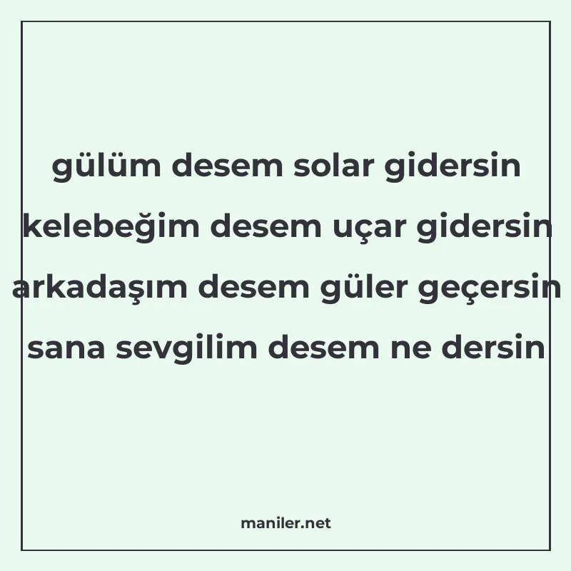 gülüm desem solar gidersin kelebeğim desem uçar gidersin ark manisi görseli