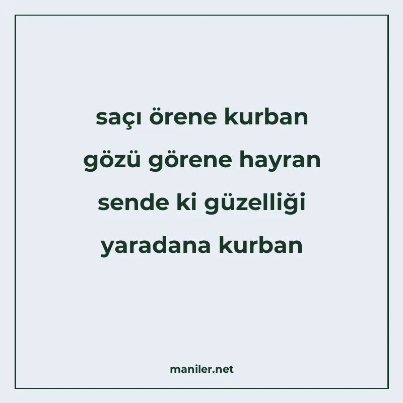 saçı örene kurban gözü görene hayran sende ki güzelliği yara manisi görseli