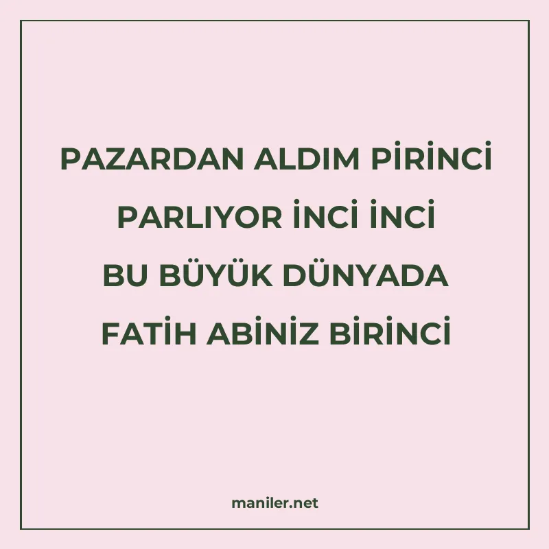 PAZARDAN ALDIM PİRİNCİ PARLIYOR İNCİ İNCİ BU BÜYÜK DÜNYADA F manisi görseli