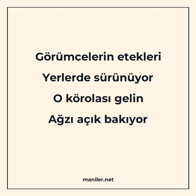 Görümcelerin etekleri Yerlerde sürünüyor O körolası gelin Ağ manisi görseli