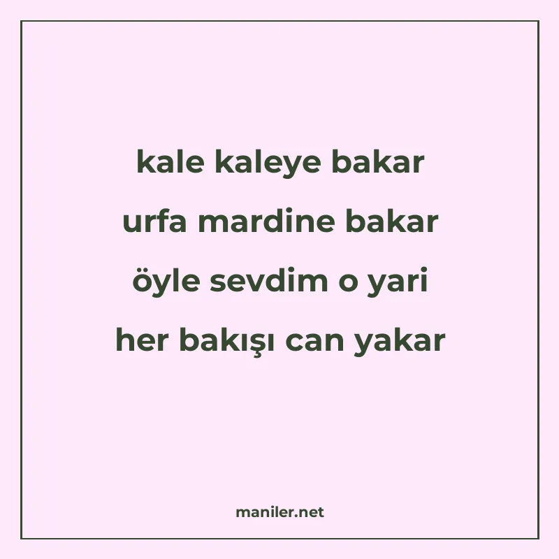kale kaleye bakar urfa mardine bakar öyle sevdim o yari her