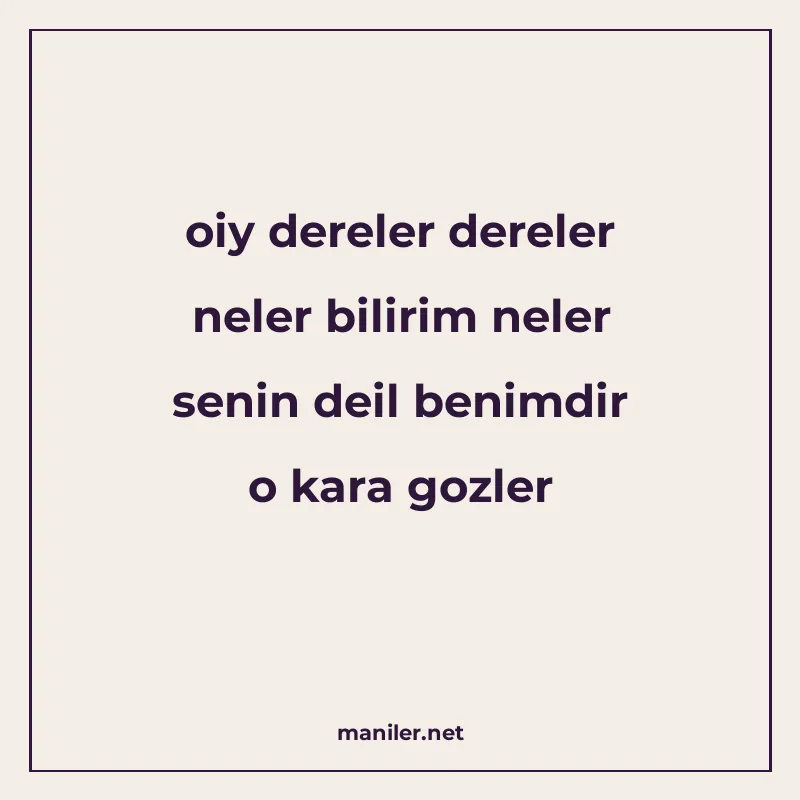 oiy dereler dereler neler bilirim neler senin deil benimdir manisi görseli