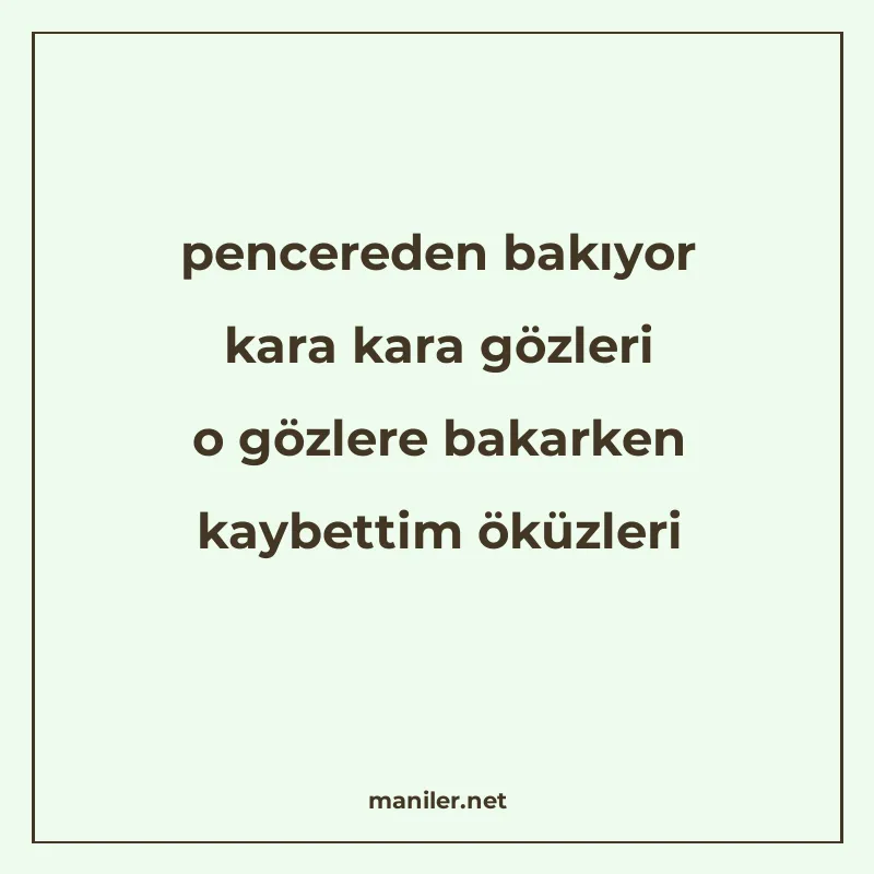 pencereden bakıyor kara kara gözleri o gözlere bakarken kayb manisi görseli