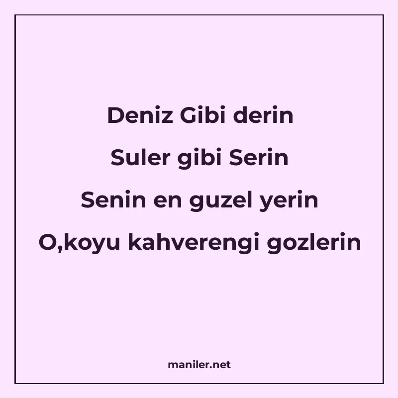 Deniz Gibi derin Suler gibi Serin Senin en guzel yerin O,koy manisi görseli