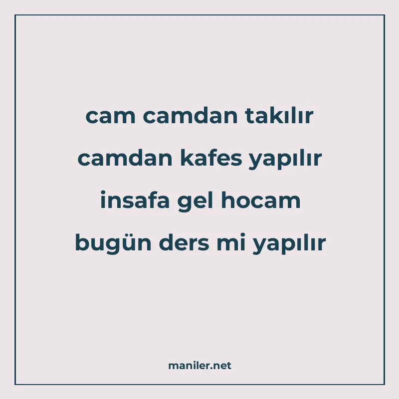 cam camdan takılır camdan kafes yapılır insafa gel hocam bug manisi görseli