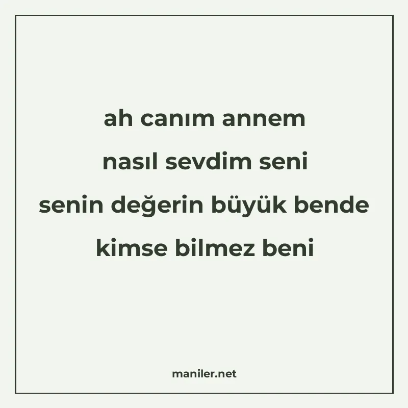 ah canım annem nasıl sevdim seni senin değerin büyük bende k manisi görseli