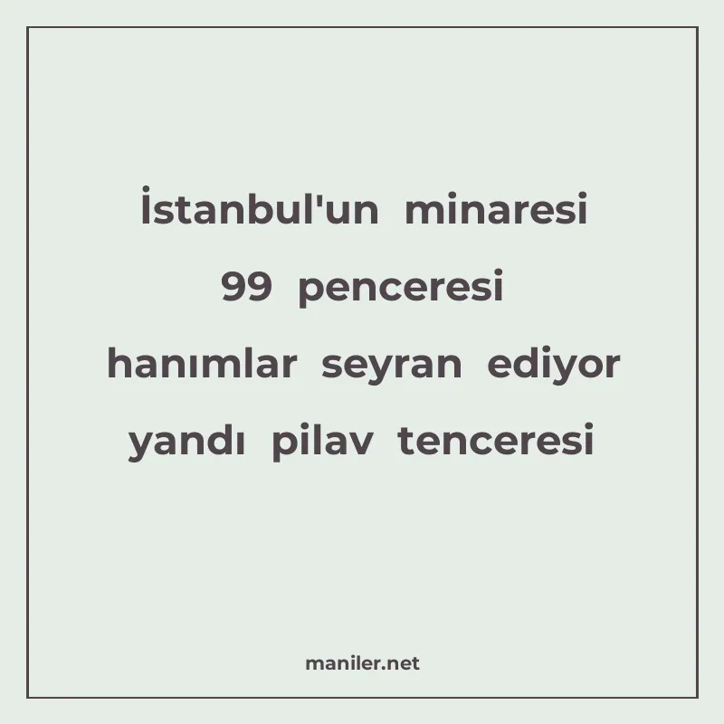 İstanbul'un minaresi 99 penceresi hanımlar seyran ediyo manisi görseli
